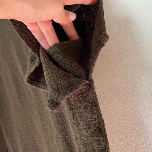 Madewell Flutter Sleeve Green Blouse Top, Texture and Thread, EUC size L - Picture 5 of 7